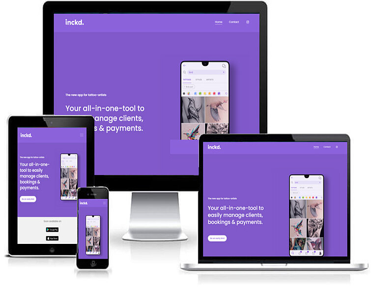 inckd. App screens